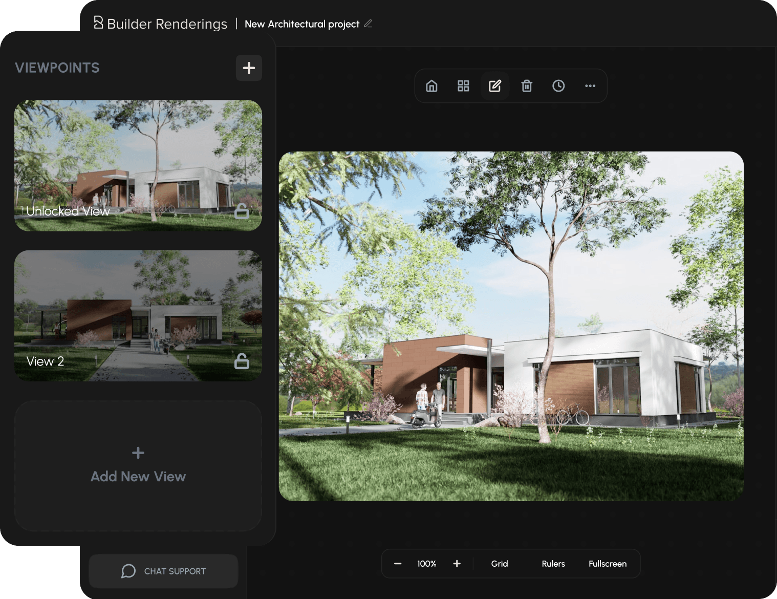 Viewpoint gallery with multiple render variations